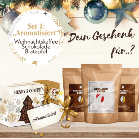 Weihnachtsset Kaffee "aromatisiert" | Gourmet Kaffeebohnen | 3x100g | Kaffeeset